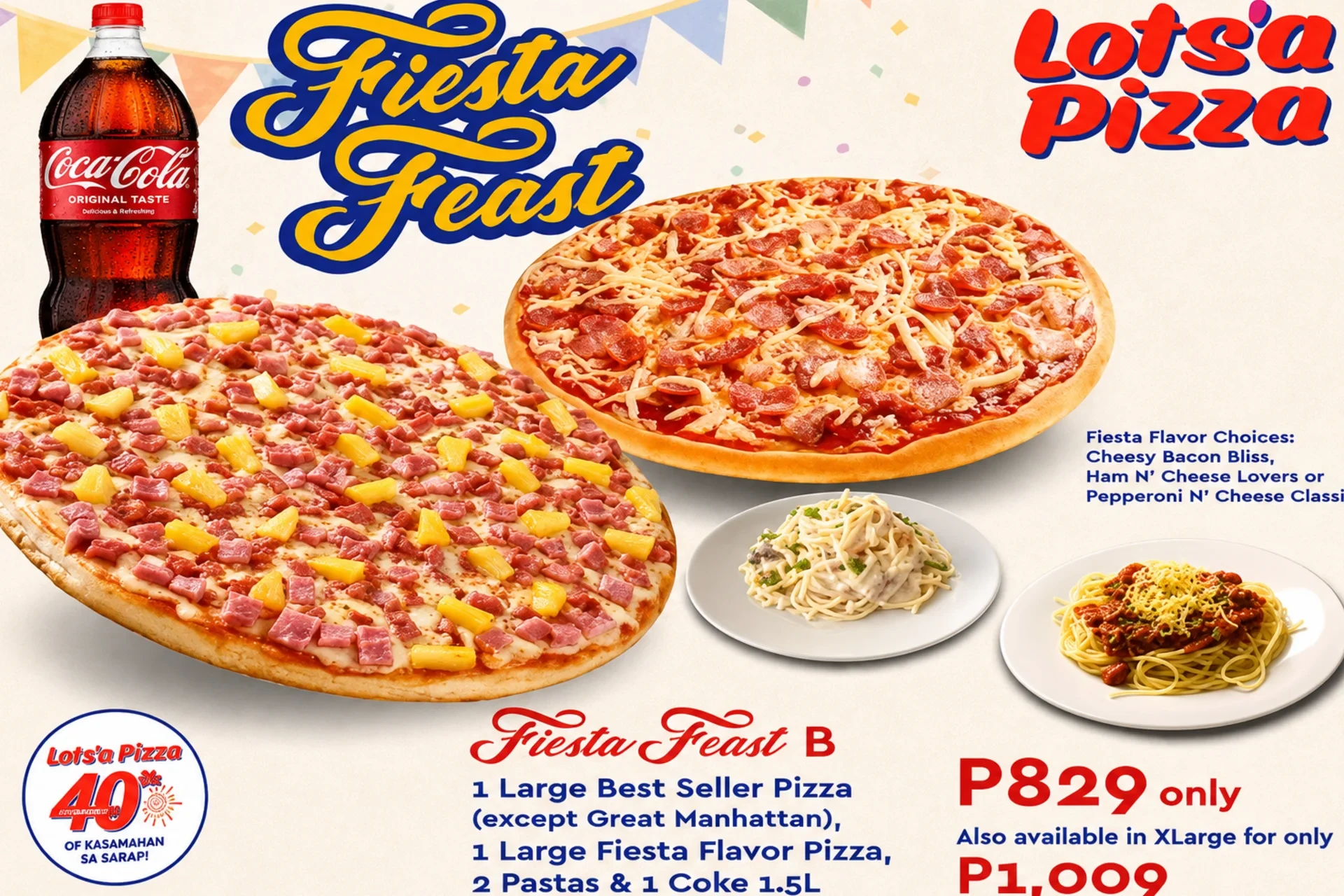 Fiesta Feast B – Pizza, Pasta & Coke Bundle